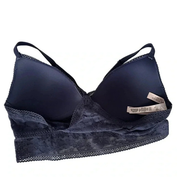 Victorias Secret Periwinkle Padded Lace Bralette Size Small Bra Racer Back - Picture 7 of 10